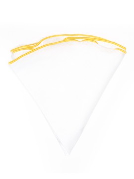 White Linen/Bright Yellow Trim Linen Pocket Circle